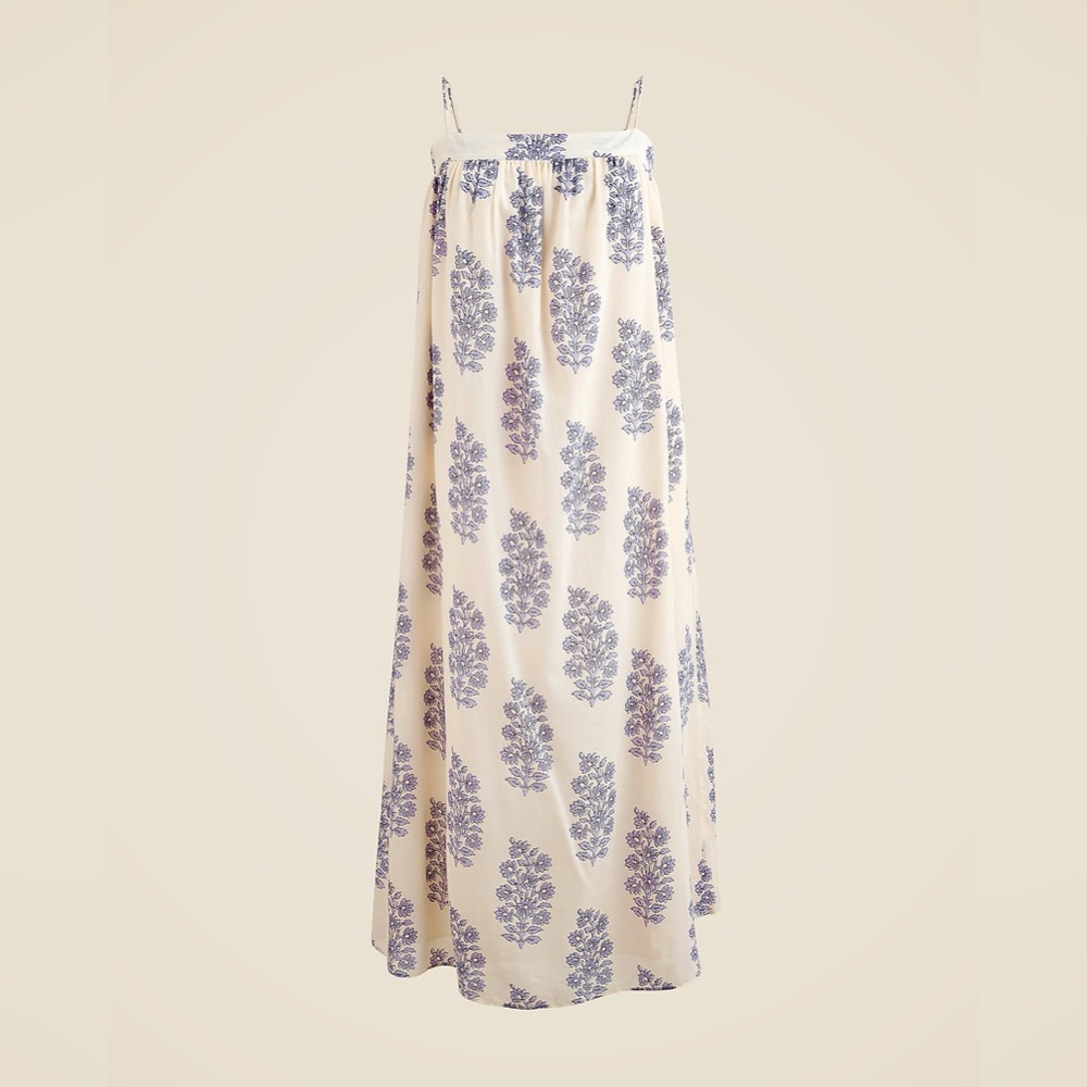 J. Crew Women's Floaty Midi Dress in Block-Print Cotton Voile, Size XXL NWT - Picture 2 of 6